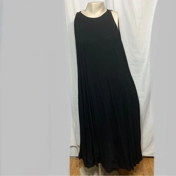 loose dress black Tayla Linen Maxi Dress